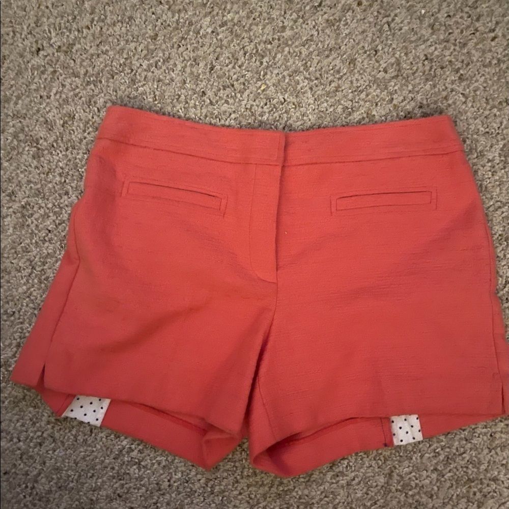 Trina Turk Coral-Peach High Waist Tailored Shorts - Picture 4 of 7